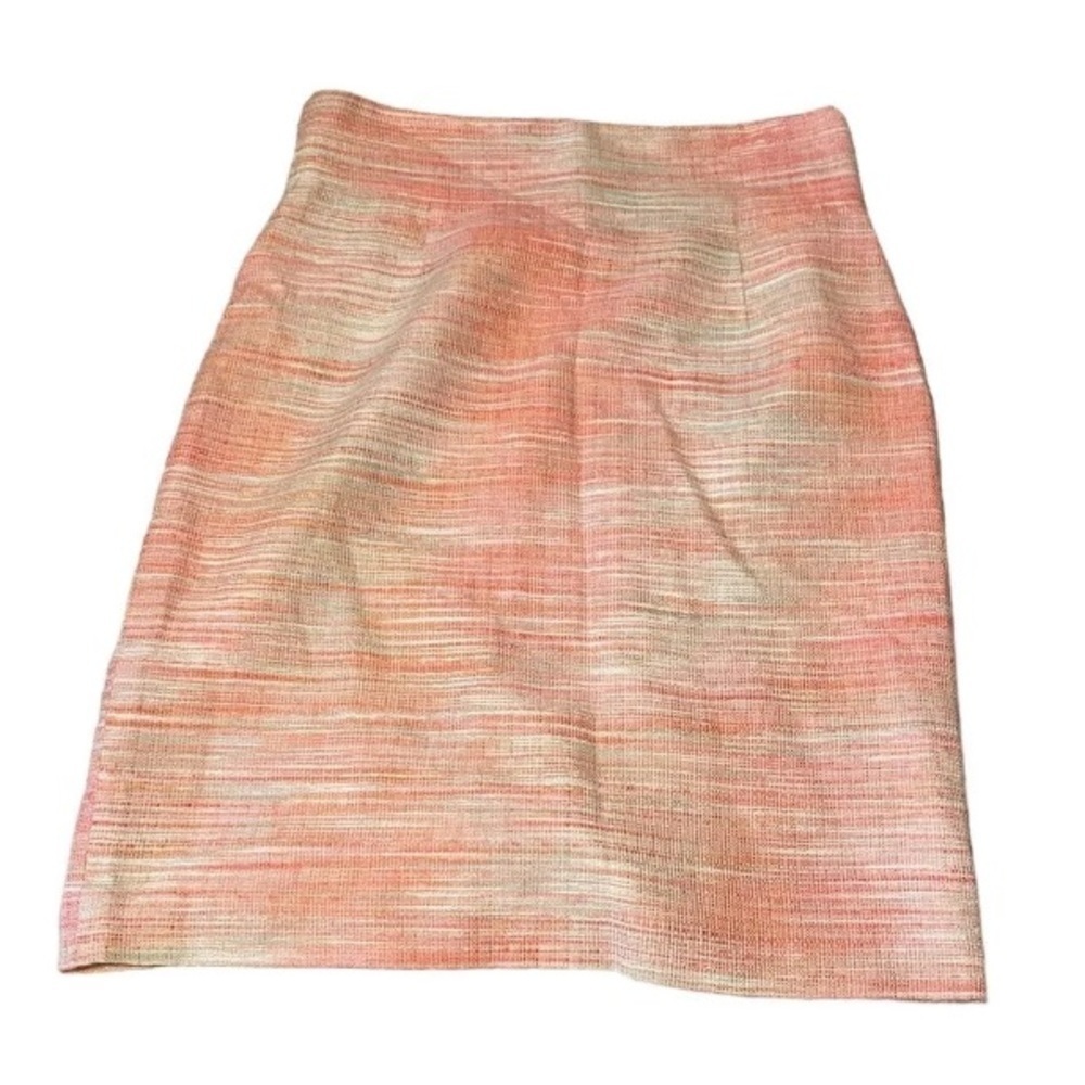 Tahari skirt size 8 tweed Pastel Pink cream lined